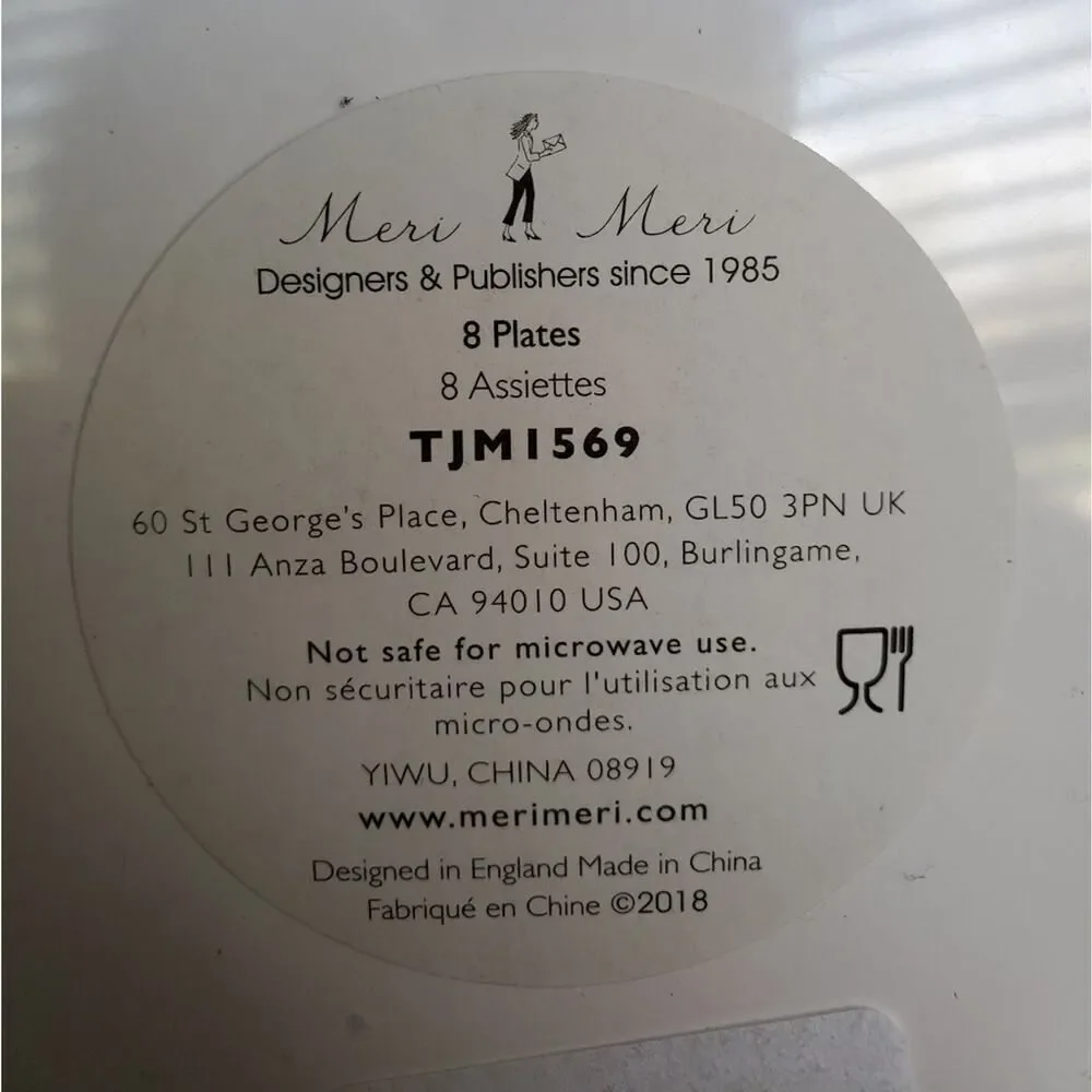 Meri Meri Iridescent Foil Heart Rainbow Plates (8)